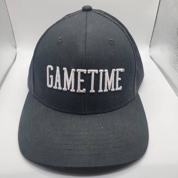 Gametime Trucker Hat Snapback Cap Black Mesh Back Embroidered PlayCore Company - Picture 1 of 11